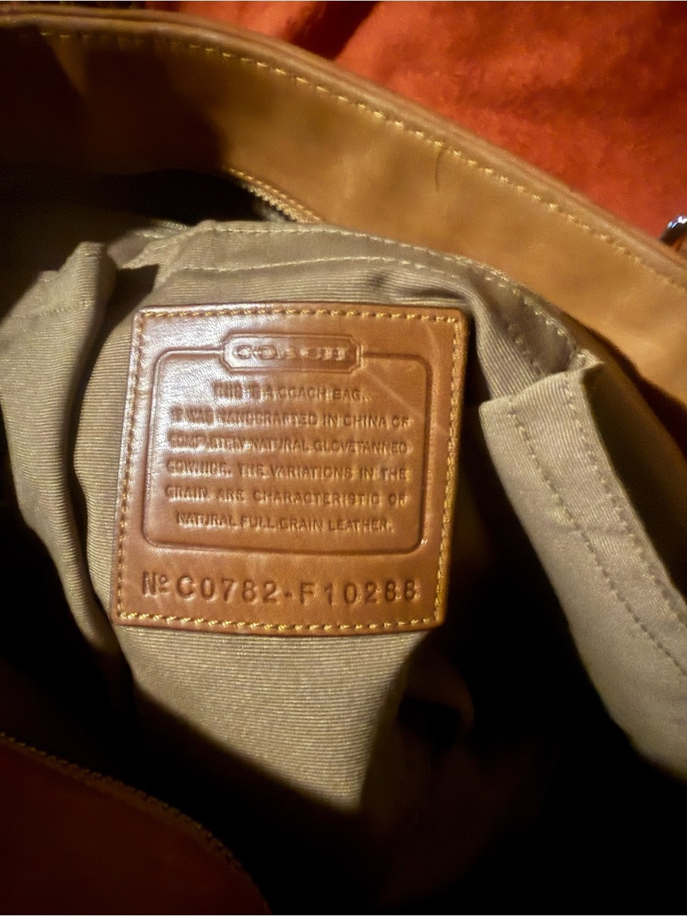 Coach Brown Leather Shoulder Bag with Tan Lining